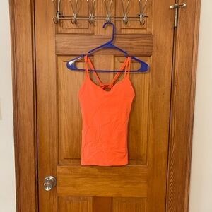 Lululemon Athletica Orange Fitted Tank Top